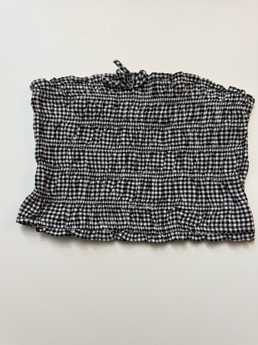 NEW, Japna Black & White Gingham Smocked Tube Top